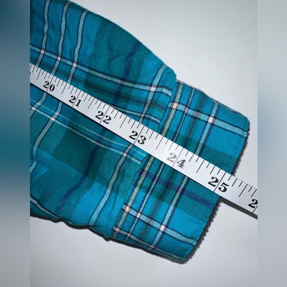 Vintage L.L. Bean Women’s Blue Plaid Sherpa-Lined Shacket Size L Button Front - Picture 10 of 10